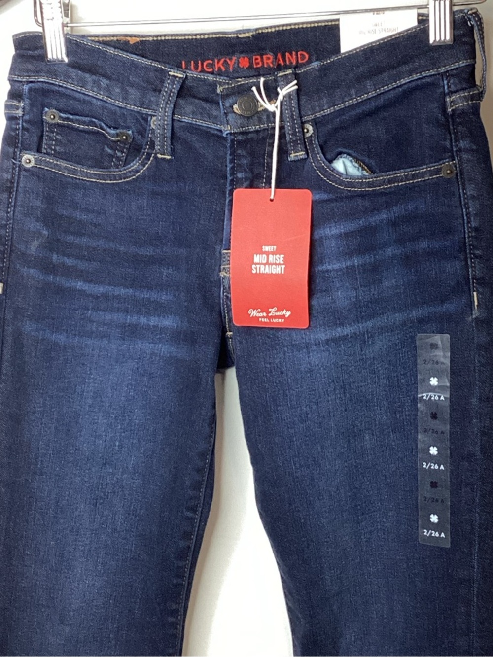 NWT Lucky Brand Women's Mid-Rise Straight Jeans - Dark Blue Denim